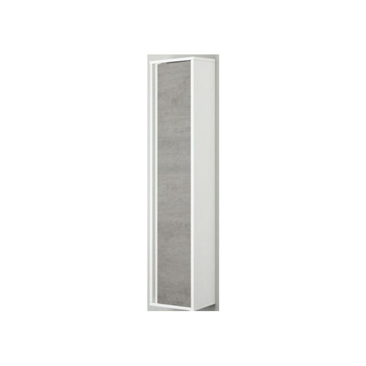 Mueble alto de baño con puerta de cemento blanco 30x24x150 cm