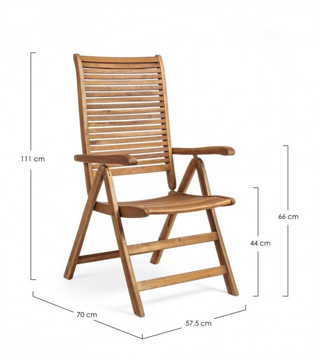 Sillón de 5 posiciones con reposabrazos de madera de estilo clásico Iperbriko