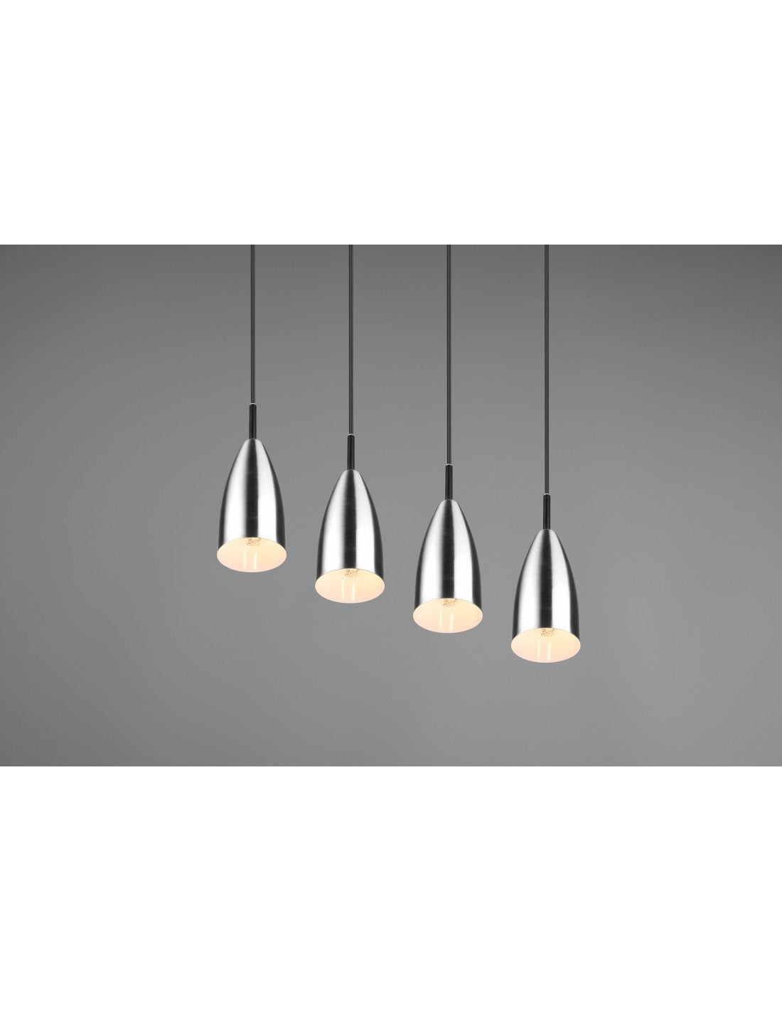 Lámpara de araña lineal Farin Island 4 luces Nichel Trio Lighting