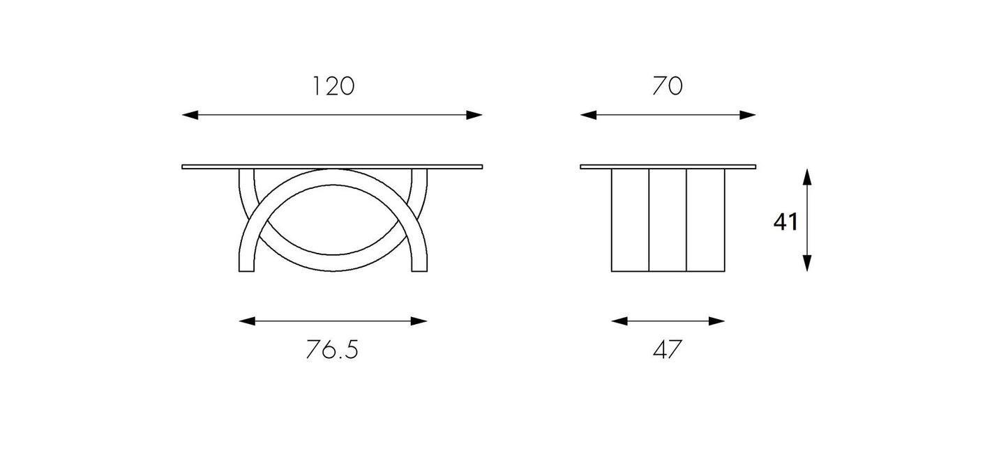 Mesa de centro transparente-beige-gris 70 cm x 120 cm Alt. 41 cm