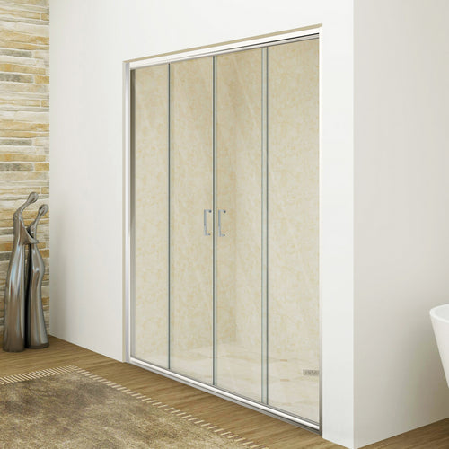 Nicho de ducha corredero con 4 puertas de cristal 156-160 cm / Apertura 68 cm