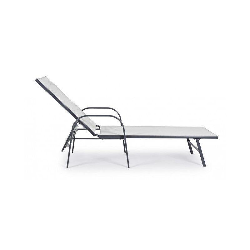 Tumbona Arent de acero y con reposabrazos antracita 69h cm