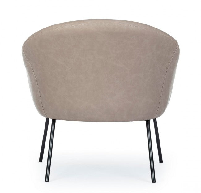 Sillón gris tórtola en terciopelo de diseño