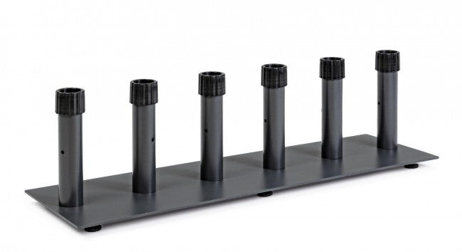 Expositor paragüero de metal gris oscuro de 6 plazas 100 x 30 x 26 cm