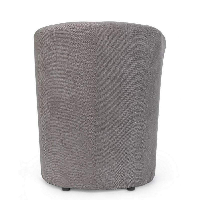Sillón de madera y tela Gris Oscuro BELICE 64,5x63x h76 cm