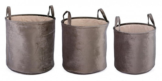 3x Set 3 P. Terciopelo A Objetos Beige