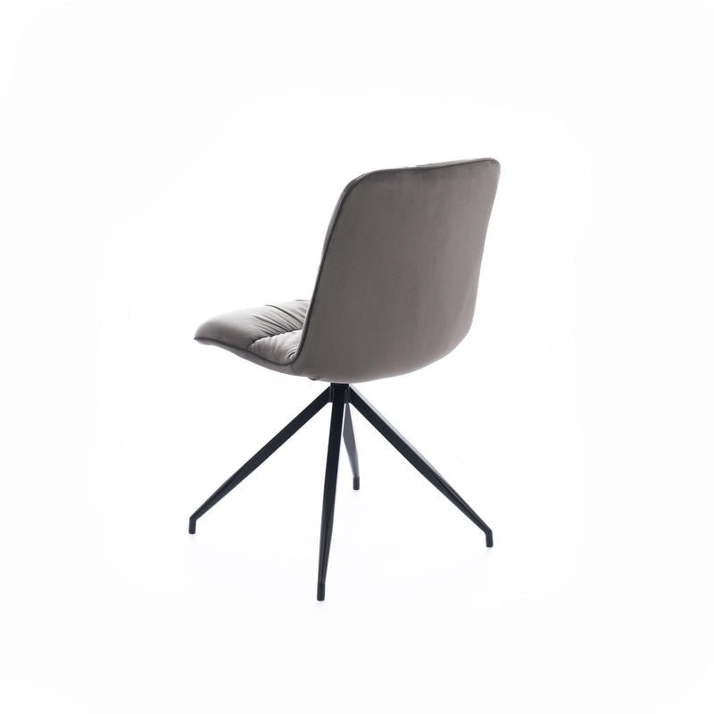 Silla en tejido microfibra efecto terciopelo gris oscuro 43x38xh. 86,5 centímetros 