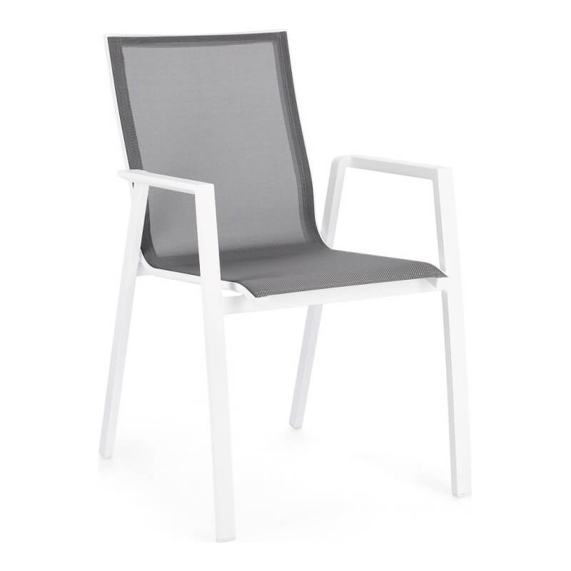 Silla Krion Aluminio Blanco Con Apoyabrazos
