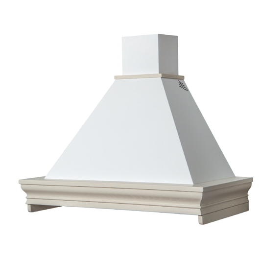 Campana de cocina rústica CLASSICA blanca con estructura de madera color cuerda 120 cm