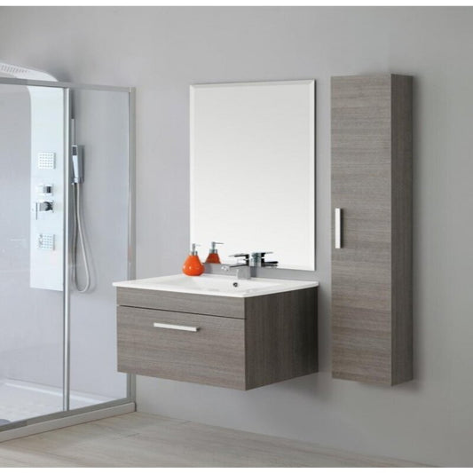 Composición de baño suspendida en Roble Oscuro 61x47x h47 cm