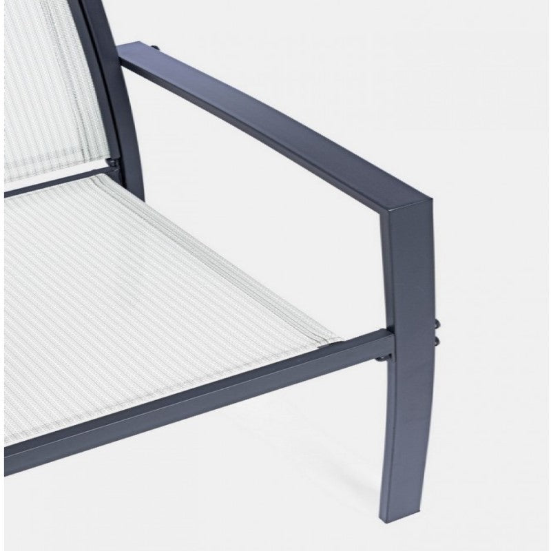 Conjunto de salón de jardín de 3 piezas de metal Auri antracita