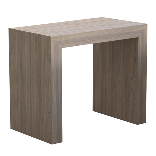 Mesa consola extensible con estructura plegable, acabado olmo, 90x50-300 cm