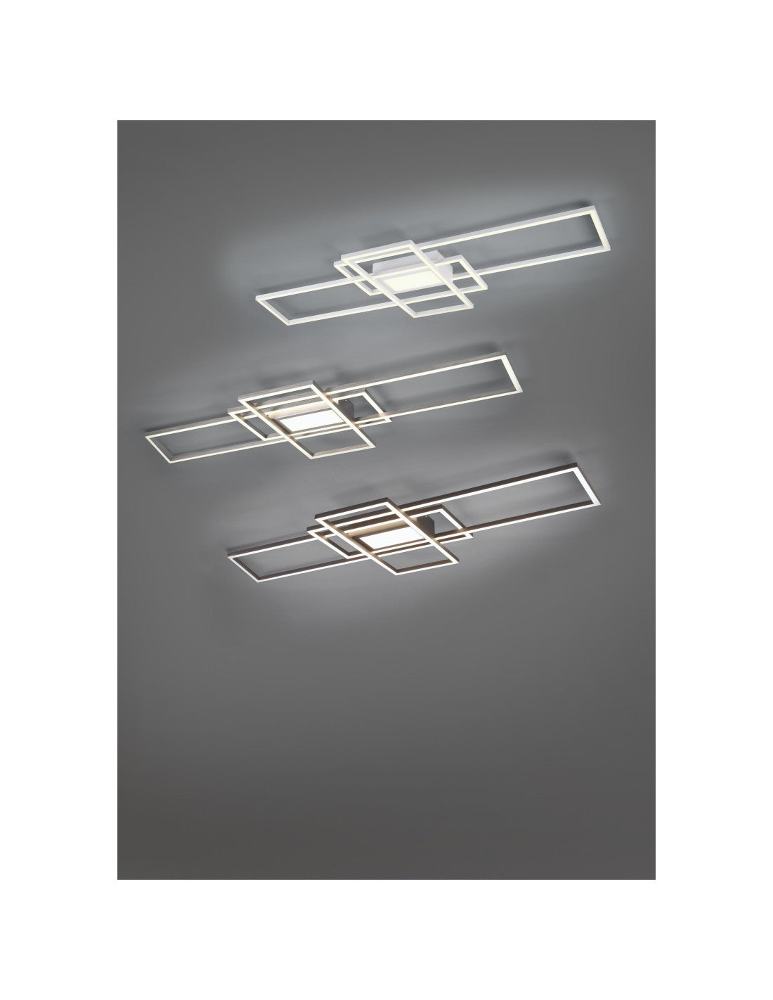 Irvine plafón 3 rectángulos LED 60w blanco L105 cm regulable Trio Lighting