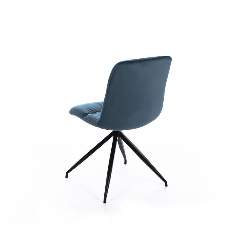 Silla en tejido microfibra efecto terciopelo verde petróleo 43x38xh. 86,5 centímetros 
