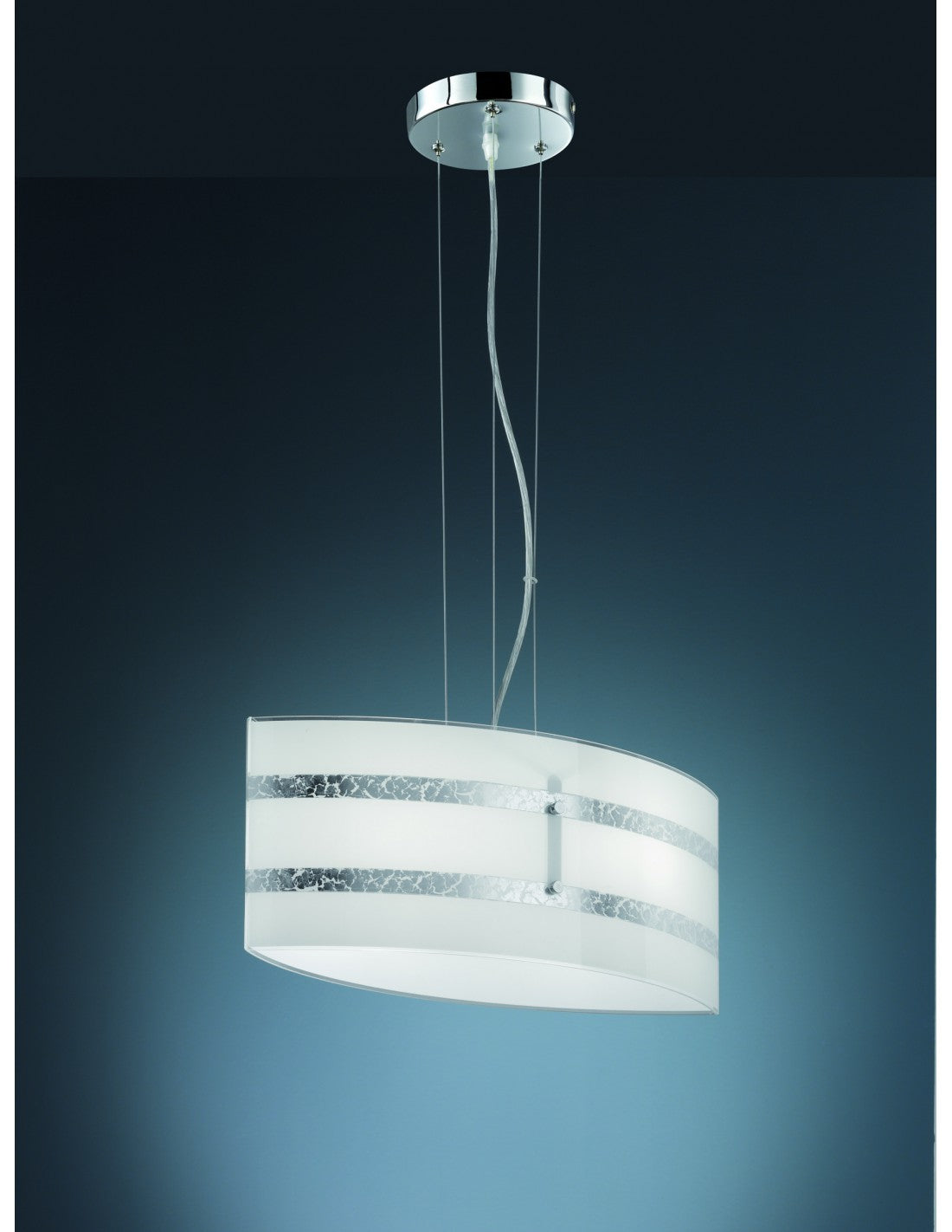 Suspensión de vidrio moderna con decoraciones en pan de plata Nikosia Trio Lighting