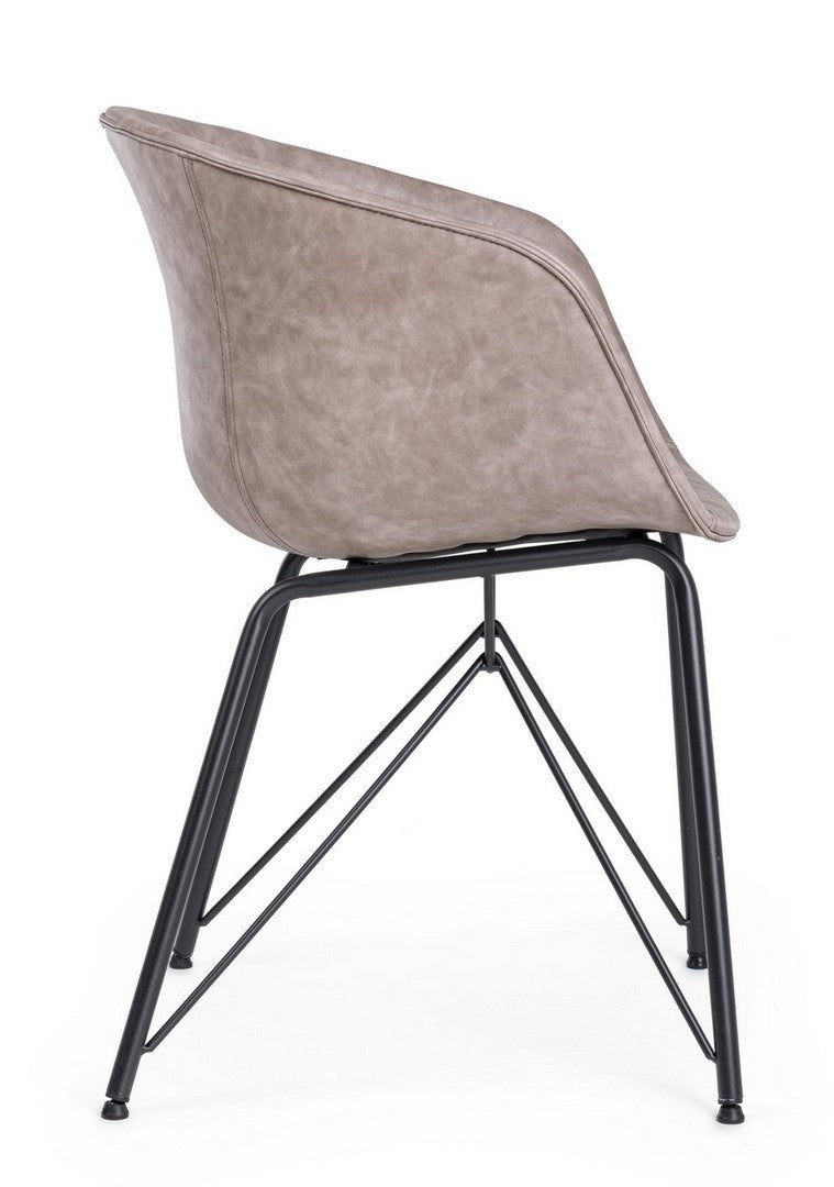 Silla Warhol vintage símil piel beige 59 x 54,5 x 80 cm