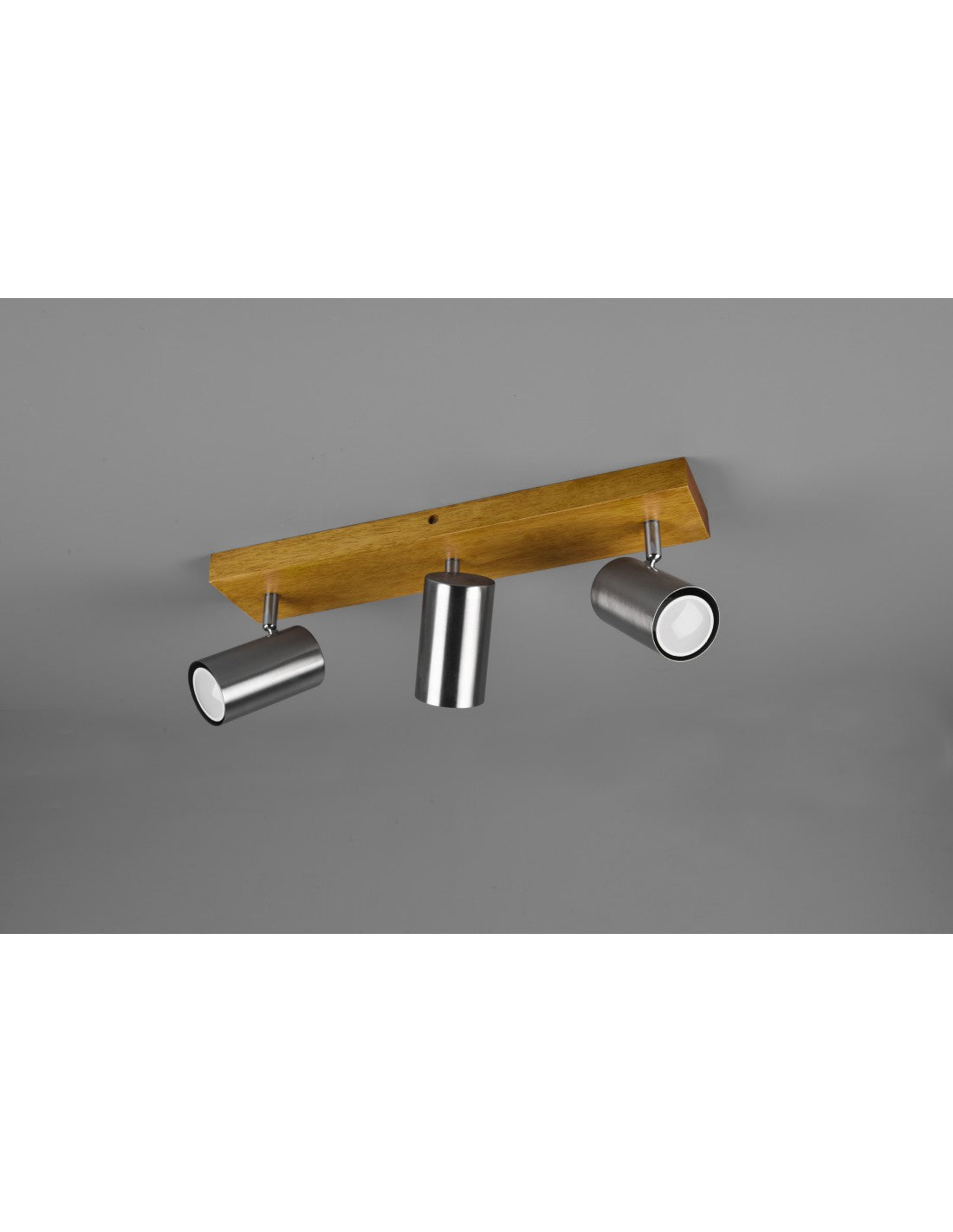 Marley Foco 3 Focos GU10 Níquel Y Madera L 44 cm Trio Lighting