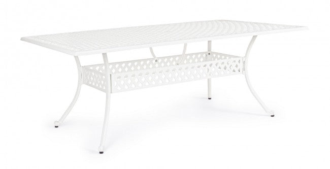 Mesa exterior rectangular Ivrea blanca 107x213 cm