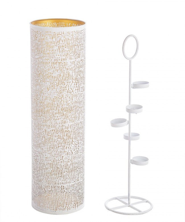 P.Tealight 5P Icelyn Blanco-Oro