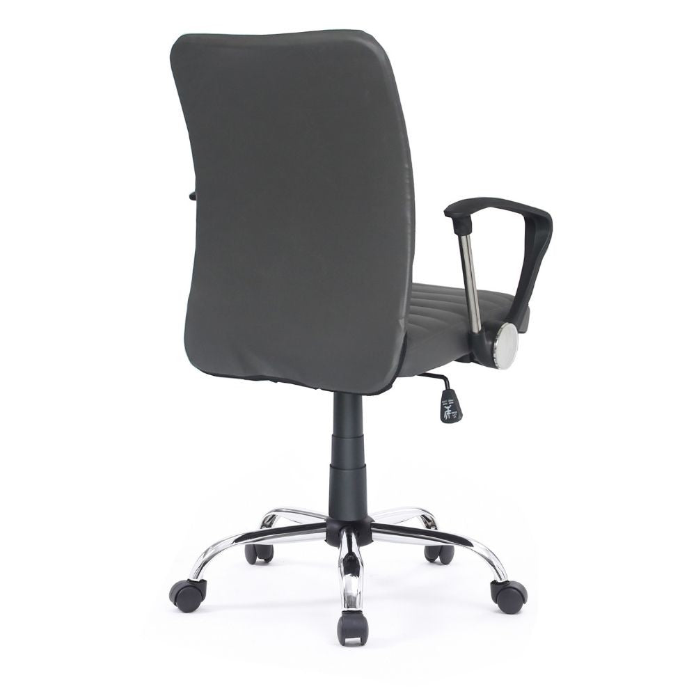 Sillón de oficina Asgar con base cromada gris tórtola