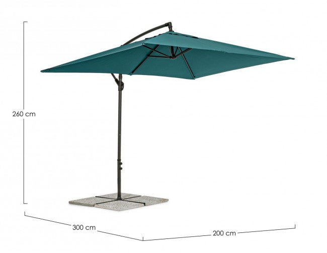 Paraguas de brazo Texas 2x3 cm antracita-pavo real