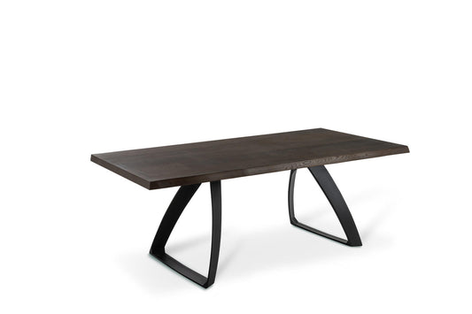 Mesa de roble termotratado y patas negras 100x200x76h cm