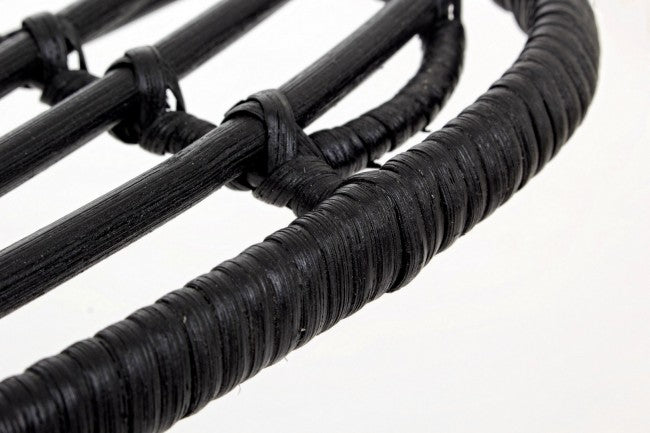 2x Silla tejida de ratán negro Lorena