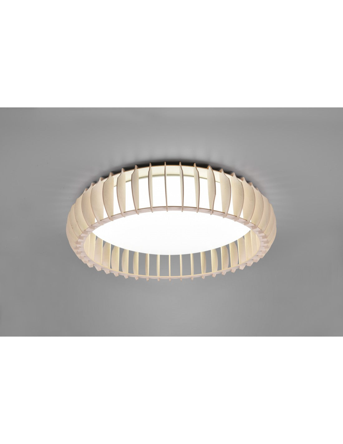 Lámpara de techo de madera natural LED 38w atenuador Monte Trio Lighting