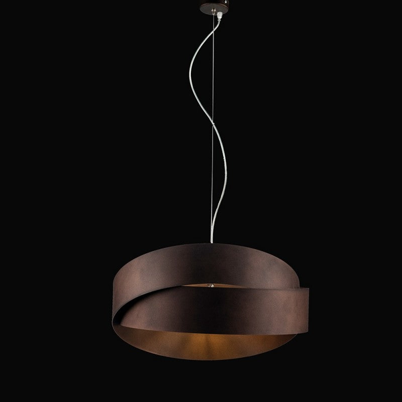 Lámpara colgante de hierro marrón grafito con dos luces 46x h22 cm