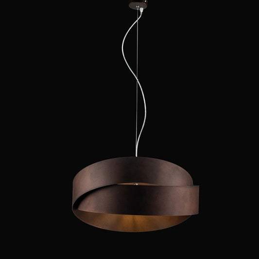 Lámpara colgante de hierro marrón grafito con dos luces 46x h22 cm