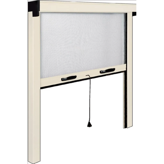 Mosquitera enrollable vertical para ventana de aluminio, color marfil, 140x170 cm