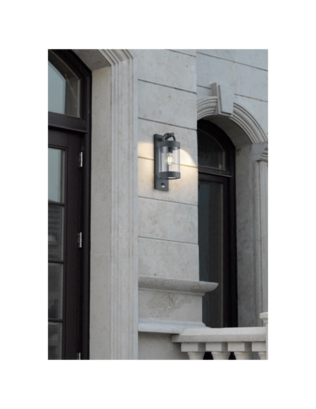 Sambesi Aplique de farol antracita con sensor de movimiento IP44 Trio Lighting