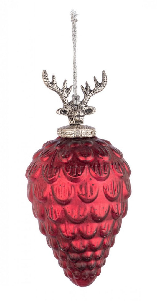 4x Colgante Vt Decorum Cono De Pino Rojo Op