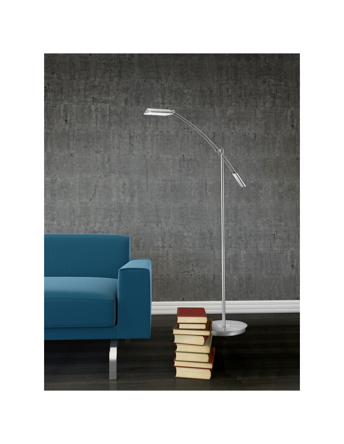Lámpara de pie Verona Led 12W H126 cm Nichel Trio Lighting
