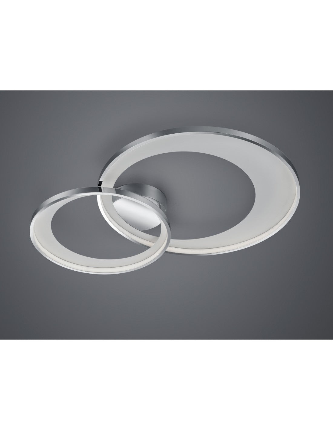 Granada Plafón Doble Círculo Cromo LED 36w Regulable L85 cm Trio Lighting