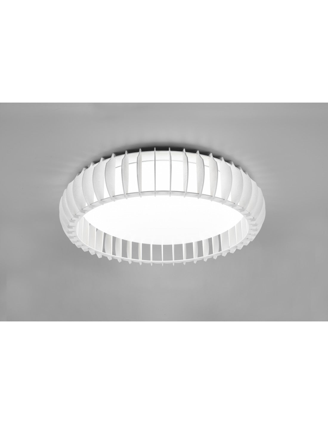 Plafón Redondo Madera Blanco LED 38w Dimmer Monte Trio Lighting