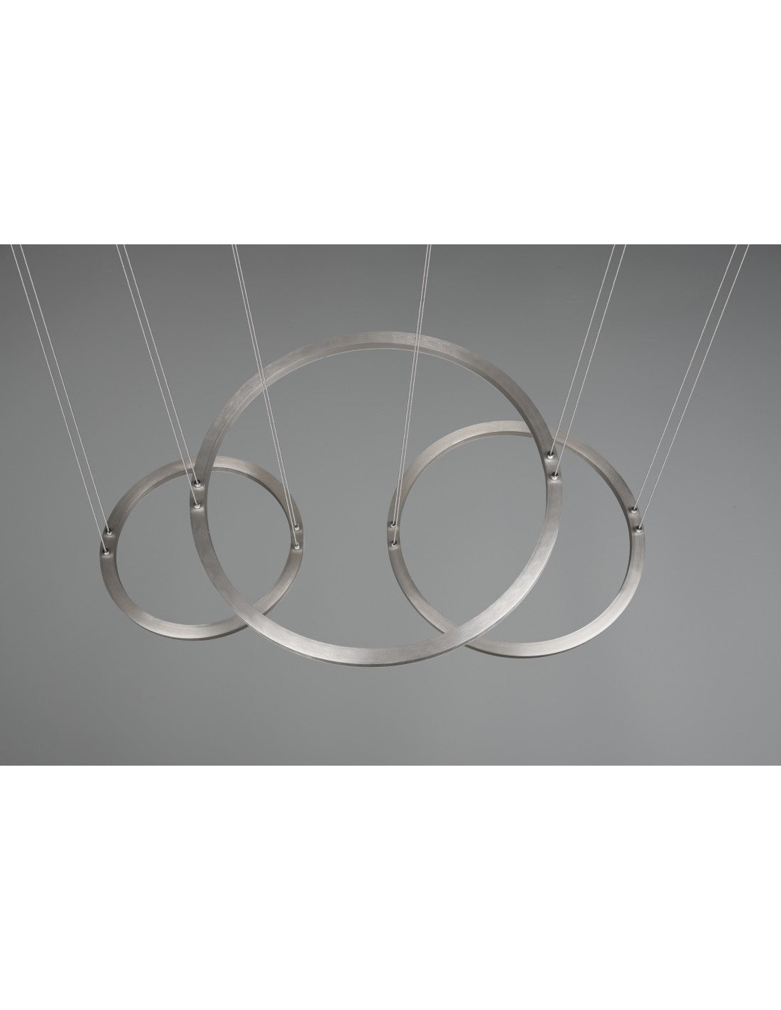 Suspensión 3 anillos Led Dimmer Nickel Dimmer Morrison Trio Lighting