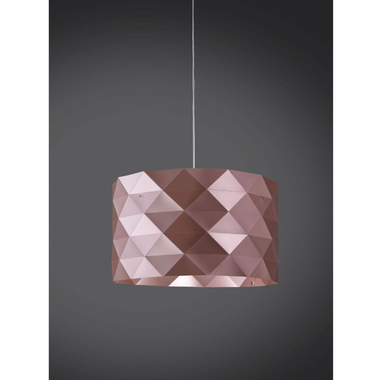 Lámpara colgante de metal rosa 5 luces en metal cromado cm. 40x25h
