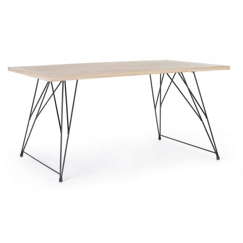 DISTRICT mesa industrial de diseño de madera 160x90x h76 cm