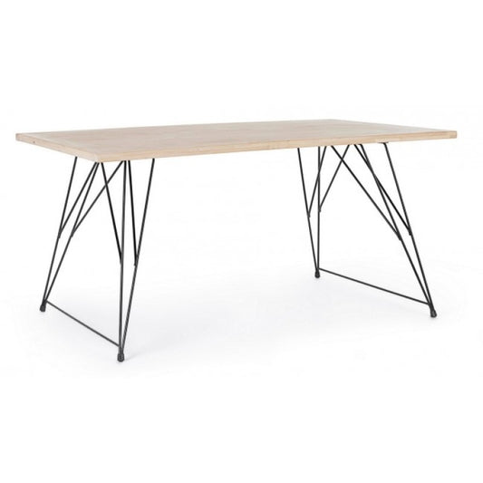 DISTRICT mesa industrial de diseño de madera 160x90x h76 cm