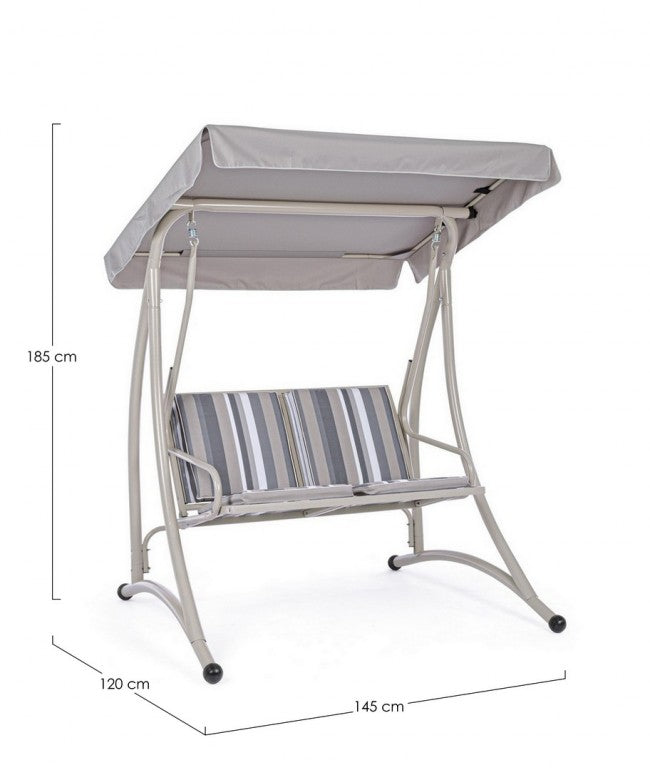 Columpio biplaza acero Marfil GRELY 145x120x h185 cm