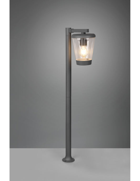 Farol Cavado para exterior, estilo vintage, aluminio antracita, IP44, trío de iluminación
