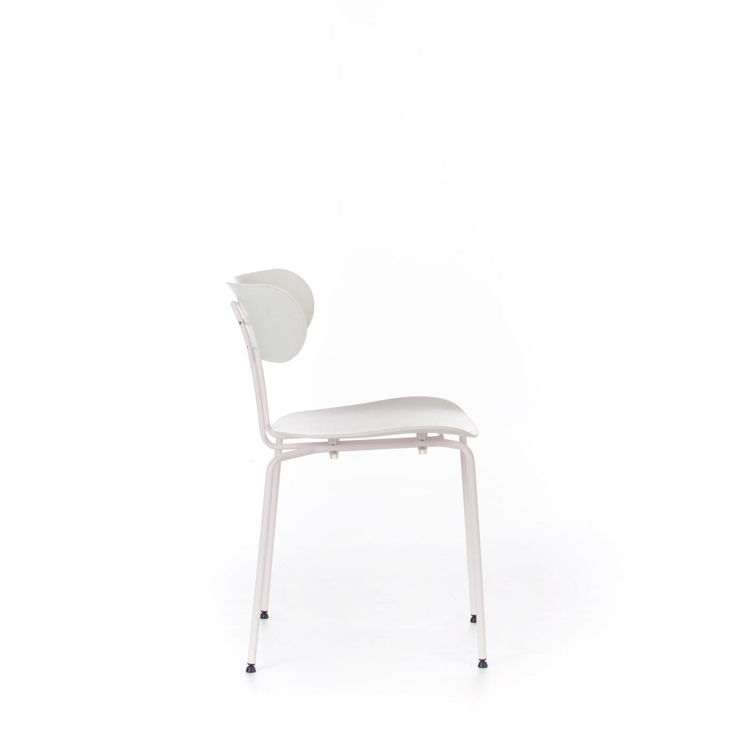 4x Silla de polipropileno con asiento blanco.