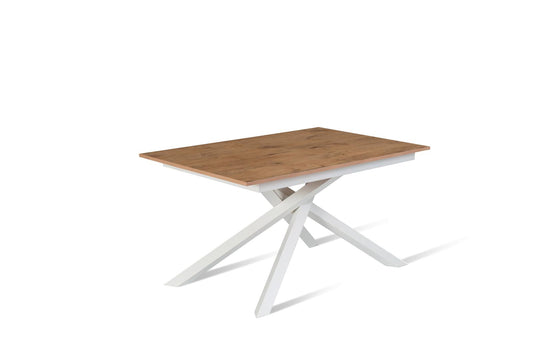 Mesa extensible roble-blanco 90 cm x 140- 190 cm Alt. 76 cm