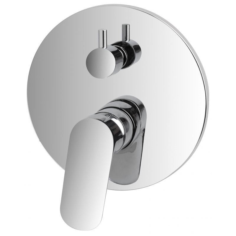 Mezclador de ducha empotrado redondo en acero serie KREO