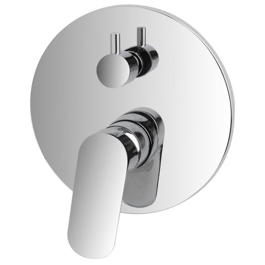 Mezclador de ducha empotrado redondo en acero serie KREO