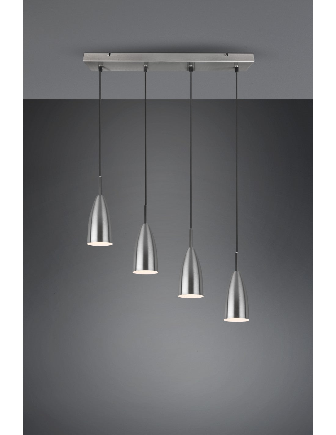 Lámpara de araña lineal Farin Island 4 luces Nichel Trio Lighting
