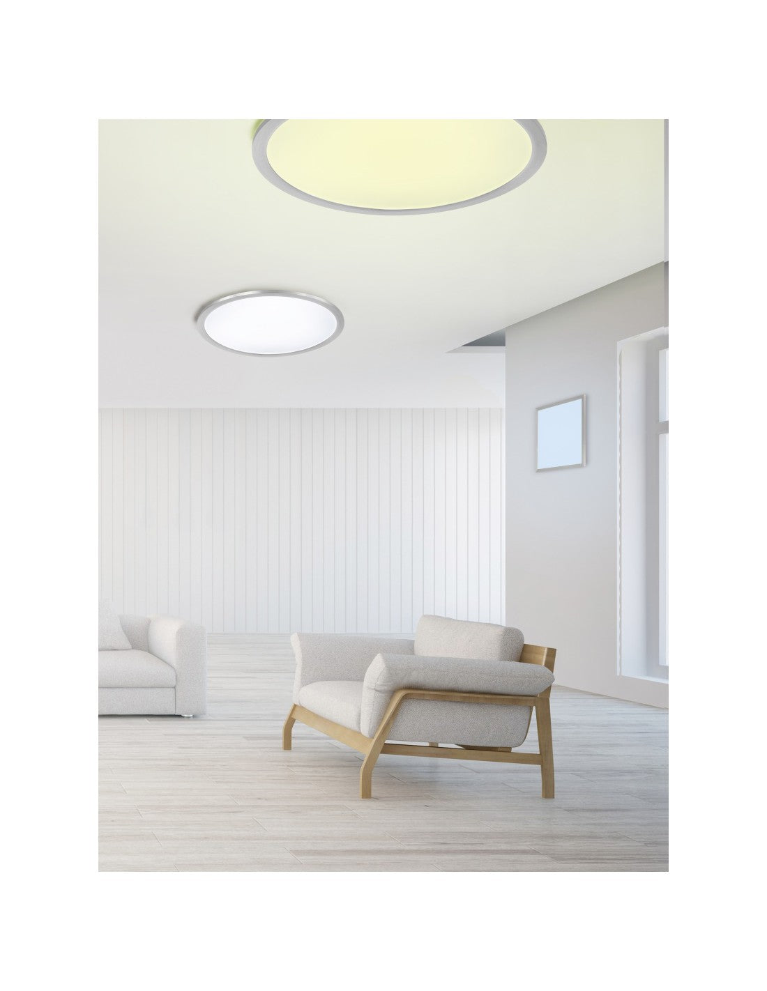 Plafón cuadrado Griffin LED Regulable Rgbw Níquel 39x39 cm Trio Lighting