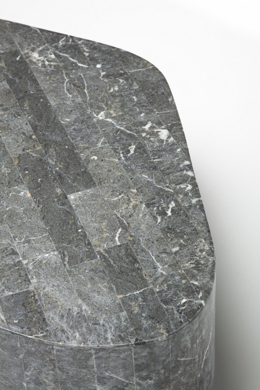 Mesa de centro moderna de piedra gris 100 x 52 xh 28 cm