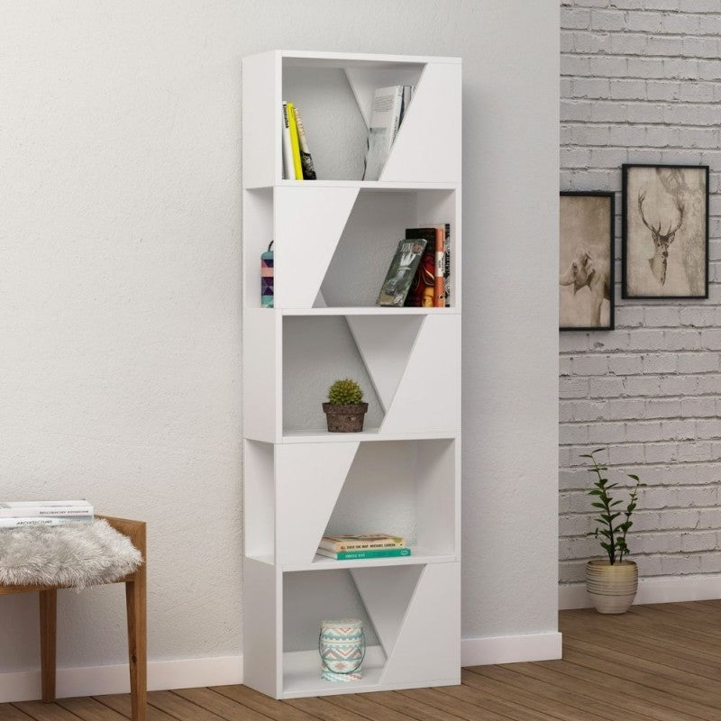 Librería blanca 5 estantes Estructura 54x24xh.168 cm